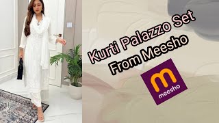 Kurta Palazzo Set From Meesho  Meesho Embroidered Kurta Palazzo set Review [upl. by Thay]