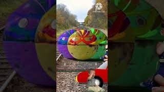 Railway track line pacmans children tractor wala funny vfx magic video [upl. by Adnohsad710]