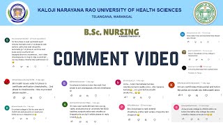 KNRUHS  BScNursing comment Video knruhs bscnursing bscnursingcounselling2024 commentvideo [upl. by Rutger]