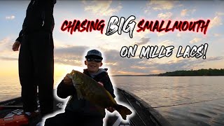 Chasing BIG Smallmouth on Mille Lacs Lake Epic Northern Smallmouth Bass Fishing [upl. by Dena]