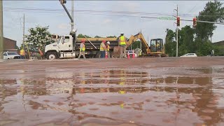 Powers Ferry Road reopens after water main break [upl. by Yzzo]