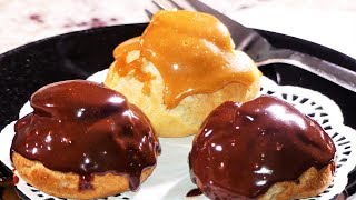 Receta de Profiteroles rellenos con crema de café con whisky paso a paso [upl. by Jerman883]