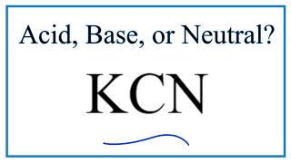 Is KCN acidic basic or neutral dissolved in water [upl. by Nedac741]