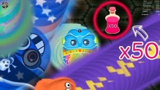 Wormateio 1 Tiny Monster Worm vs 1 Giant Donald Trump Worm Epic Wormateio Best Gameplay [upl. by Eddi]