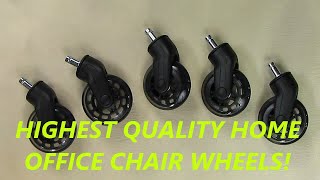 BEST Office Chair Wheels  Uniq Rollerblade Caster Wheels ULTIMATE OFFICE CHAIR UPGRADE REVIEW [upl. by Nangem]