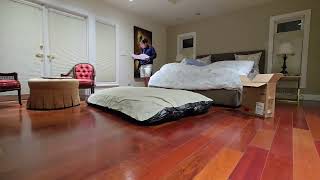 easy airbed set up just lay it out and inflate to the point  firm or soft you desire [upl. by Yrocaj]