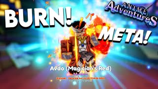 Showcasing New Evolved Avdo Magicians Red Is INSANELY Strong In Anime Adventures Update 155 [upl. by Ahsinotna612]