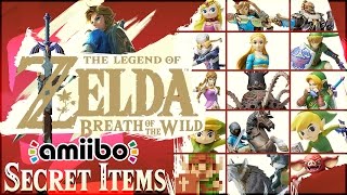 The Legend of Zelda Breath of the Wild  ALL 15 Amiibo Unlockables  SECRET ITEMS [upl. by Ssecnirp]