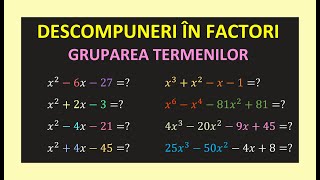 DESCOMPUNEREA IN FACTORI MATEMATICA CLASA 8 REGULI DE CALCUL IN R METODE GRUPAREA TERMENILOR FORMULE [upl. by Senn982]