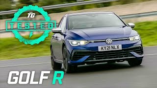 2022 VW Golf R Review 060mph Drift Mode Sound Handling amp More  Top Gear Tested [upl. by Dosia402]