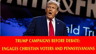 TRUMP CAMPAIGNS BEFORE DEBATE ENGAGES CHRISTIAN VOTERS AND PENNSYLVANIANS [upl. by Hourigan284]