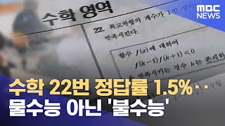 수학 22번 정답률 15‥물수능 아닌 불수능 20231118뉴스투데이MBC [upl. by Nossyla]