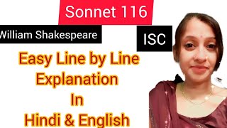 Sonnet 116 ISCEASY EXPLANATION IN HINDI amp ENGLISH isc english williamshakespeare explanation [upl. by Warren]