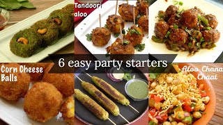 6 easy starters for new year party  Party appetizer  snack ideas  Easy and quick party recipes [upl. by Marya]