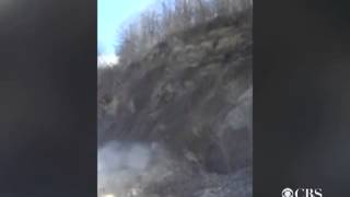 Rockslide shuts down WV traffic  caught on tape [upl. by Ysset612]