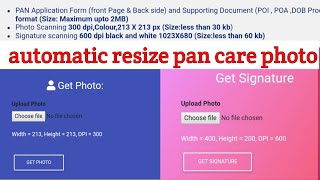 Just Mobile Automatic Resize Pan Card Photo or Signature  Small Dream [upl. by Edd]