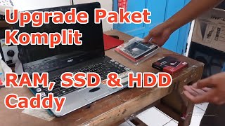 Laptop Acer Aspire E1431 Upgrade RAM SSD dan HDD Caddy [upl. by Meehar]