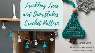 Trees and Snowflakes Garland Crochet Pattern Tutorial  Trees and Garland [upl. by Forrest]