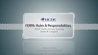 FERPA Rules amp Responsibilities Training with Sarah W Langlois [upl. by Nuahsel878]