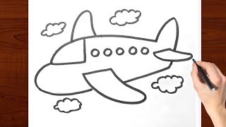 Aeroplane Drawing for kids  Aeroplane Drawing  Kids Video Kids Drawing  easy drawing aeroplane [upl. by Inal]