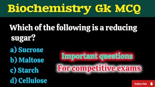 Biochemistry MCQ with Answers  Interesting science gk questions and answers  gk guruchapter 47 [upl. by Ariday]