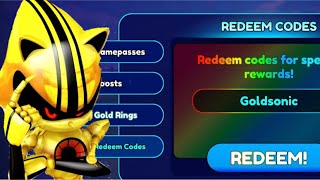 New codes in sonic speed simulator Roblox [upl. by Eliga]