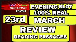 23 march ielts exam review listening and reading overview23 march ielts exam answers Breaking news [upl. by Oeramed]