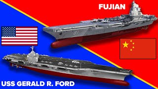 Chinas Brand New Aircraft Carrier vs USS Gerald R Ford Supercarrier [upl. by Ettevahs]