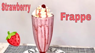 Strawberry Frappe Recipe  Starbucks style Strawberry Frappe at Home [upl. by Stroud]