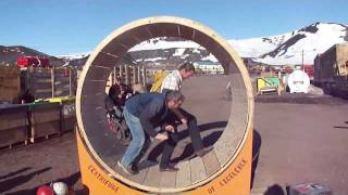 Gerbil Wheel for Humans in McMurdo Station Antarctica [upl. by Ilac394]