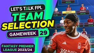 FREE HIT TIME  FPL TEAM SELECTION GAMEWEEK 29  FANTASY PREMIER LEAGUE 202324 TIPS [upl. by Edmee]