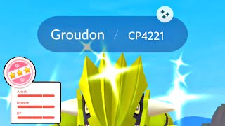 😵 Almost 100IVs Shiny GROUDON Pokemon Go [upl. by Roxy]