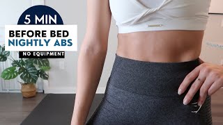 BEFORE BED EVERYDAY NIGHT ABS WORKOUT ROUTINE l 5 Minutes [upl. by Vernier741]