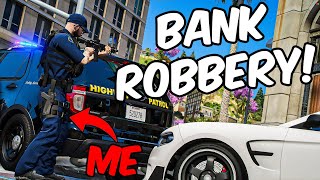 Bank Robbers Run Right Past Us in GTARP  DOJRP [upl. by Riddle203]