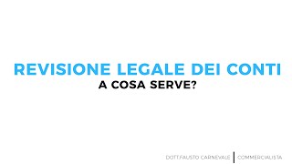 Revisione legale dei conti  A cosa serve [upl. by Elamaj]