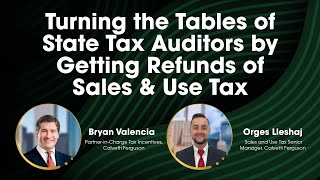 Turning The Tables of Sales Tax Auditors by Getting Refunds of Sales amp Use Tax [upl. by Bubb]