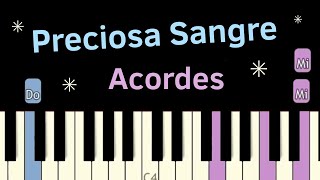 Preciosa sangre PIANO tutorial fácil 🎹 Como tocar notas acordes Marco Barrientos y Julio Melgar [upl. by Brantley]