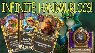 Going INFINITE in HAND MURLOCS With FUNGALMANCER STICKER  Hearthstone Battlegrounds [upl. by Brown394]