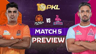 PKL Season 10 Match 5 Puneri Paltan vs Jaipur Pink Panthers Preview Starting 7 amp Predictions [upl. by Lehplar]