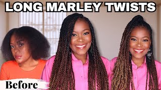 Long Marley Twists How to Small Twists on Natural Hair [upl. by Kaliski]