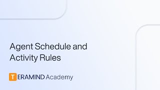 Agent Schedule and Activity Rules [upl. by Ettennek]