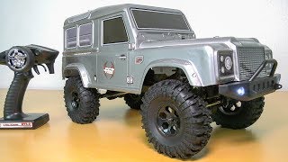 FM ELECTRICS FMRX2 RC CRAWLER SCALER RTR LED LIGHTS UNBOXING LAND ROVER DEFENDER [upl. by Daht571]