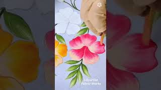 fabric painting on clothes for beginners by lilyartist Fabric works [upl. by Juana]