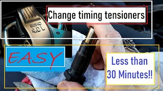 How to replace timing chain tensioners 40 EASY [upl. by Lacie]