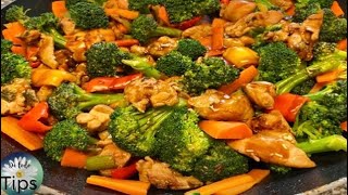 POLLO EN SALSA TERIYAKI CON BROCOLI ZANAHORIA Y SEMILLAS DE AJONJOLI [upl. by Dahs]