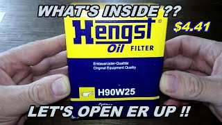 Hengst Oil Filter Cut Open H90W25 Oil Filter Review [upl. by Kcirderf]