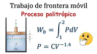 Termodinámica  Trabajo de frontera móvil  Ejercicio Resuelto para un proceso Politrópico [upl. by Ragucci]