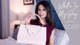 WHATS IN MY BAG  LV Capucines MM Review  JASMINA PURI [upl. by Yrruc71]