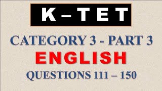 KTET English Category 3 Part 3 Previous Questionsktetenglish [upl. by Laurianne313]