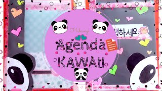 DIY Agenda 🐼 KAWAII 🐼 Paso a paso Facil de hacer [upl. by Purse]